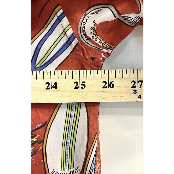Porcini 100% Silk Shirt Surf Board Beachy Button Up Mens Sz XL Coastal Tropical - Picture 4 of 8